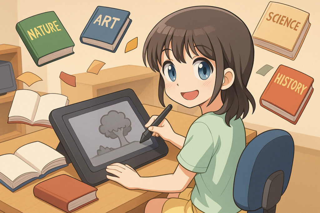 愛知・蟹江のワコム製液タブ完備のイラスト・操作空間「えがきBASE」の資料。書籍・雑誌。